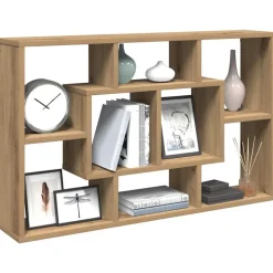 vidaXL Wandplank Artisan Eiken 85x16x52,5 cm Bewerkt Hout