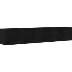 vidaXL Wandplank met plank Zwart Eiken 100 x 18 x 18 cm Bewerkt hout