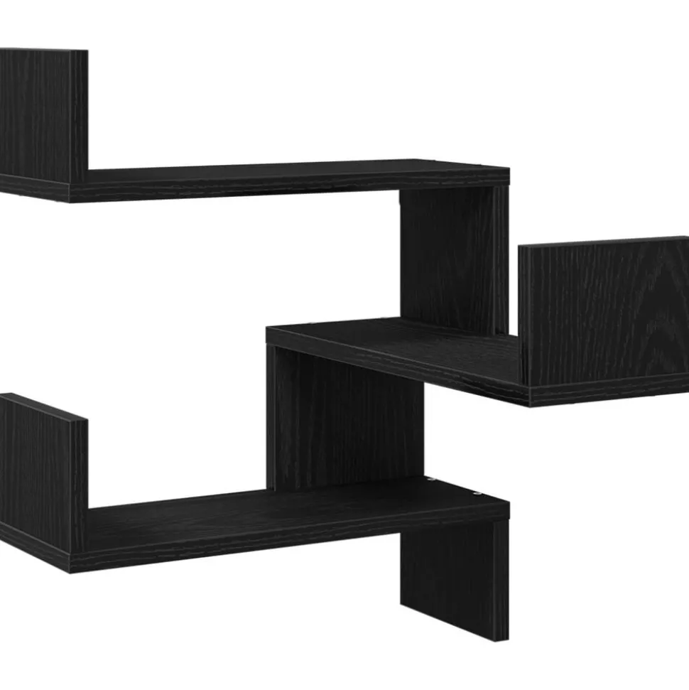 vidaXL Wandplank met plank Zwart Eiken 40 x 40 x 49,5 cm Bewerkt hout
