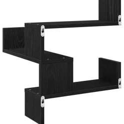vidaXL Wandplank met plank Zwart Eiken 40 x 40 x 49,5 cm Bewerkt hout