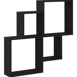 vidaXL Wandplank met plank Zwart Eiken 80 x 15 x 78,5 cm Bewerkt hout