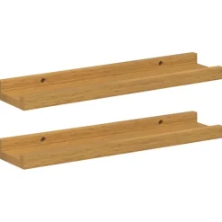 vidaXL Wandplank met plank 2 pcs Beige 40 x 9 x 3 cm Bewerkt hout