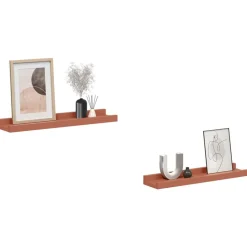 vidaXL Wandplank met plank 2 pcs Rood 40 x 9 x 3 cm Bewerkt hout