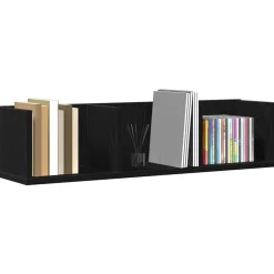 vidaXL Wandplank met plank Zwart Eiken 75 x 18 x 18 cm Bewerkt hout