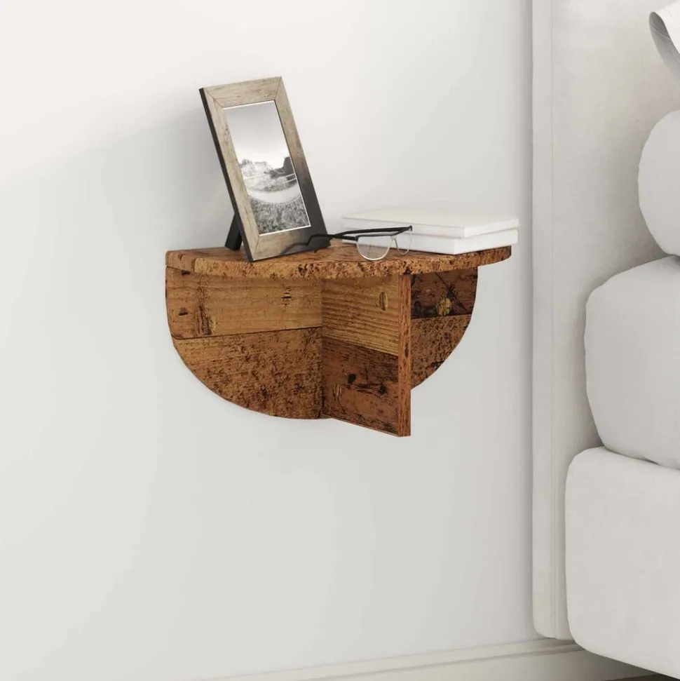 vidaXL Wandplank Wandgemonteerd Oudhout 38 x 19 x 19 cm Bewerkt hout