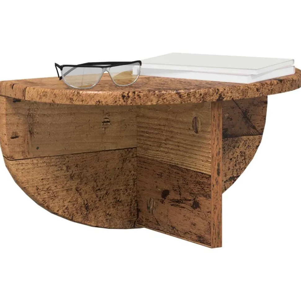 vidaXL Wandplank Wandgemonteerd Oudhout 38 x 19 x 19 cm Bewerkt hout