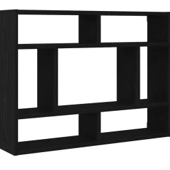 vidaXL Wandplank Zwart Eiken 75x16x55 cm Bewerkt Hout