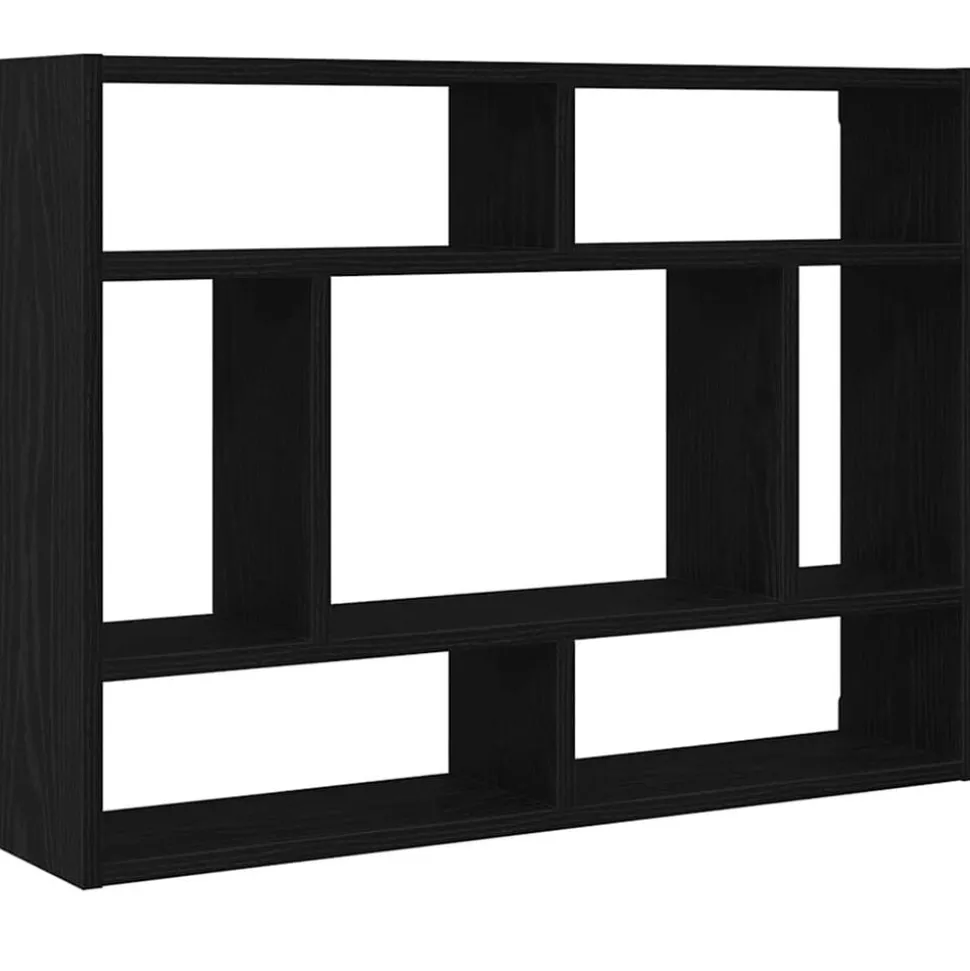 vidaXL Wandplank Zwart Eiken 75x16x55 cm Bewerkt Hout