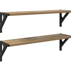 vidaXL Wandplanken 2 pcs Artisan Eiken 60 x 15 x 15,5 cm Bewerkt hout