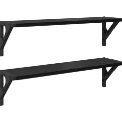 vidaXL Wandplanken 2 pcs Zwart Eiken 60 x 15 x 15,5 cm Bewerkt hout