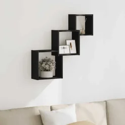 vidaXL Wandplanken kubus 68x15x68cm bewerkt hout zwart eikenkleur