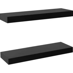 vidaXL Wandplanken zwevend 2 st 40x20x3,8 cm zwart