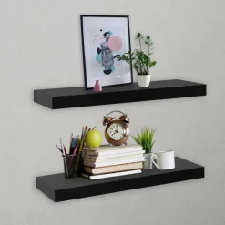vidaXL Wandplanken zwevend 2 st 40x20x3,8 cm zwart