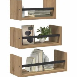 vidaXL Wandplankenset 3 pcs Artisan Eiken 40x16x14cm Bewerkt hout