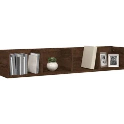 vidaXL Wandschap CD 100x18x18 cm bewerkt hout bruin eikenkleur