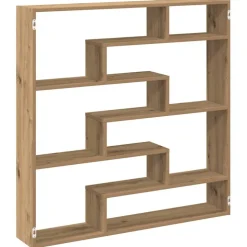vidaXL Wandschap kubus 7 vakken bewerkt hout artisanaal eikenkleurig