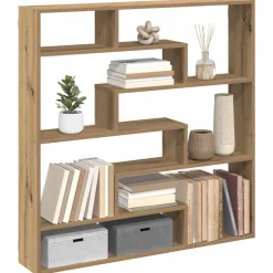 vidaXL Wandschap kubus 7 vakken bewerkt hout artisanaal eikenkleurig