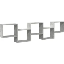 vidaXL Wandschap kubus 5 vakken bewerkt hout betongrijs