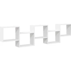 vidaXL Wandschap kubus 5 vakken bewerkt hout wit