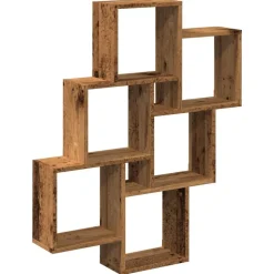 vidaXL Wandschap kubus 78x15x93 cm bewerkt hout oud houtkleurig