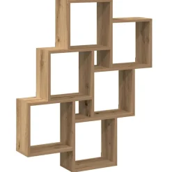 vidaXL Wandschap kubus 78x15x93 cm bewerkt hout artisanaal eikenkleur