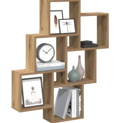 vidaXL Wandschap kubus 78x15x93 cm bewerkt hout artisanaal eikenkleur