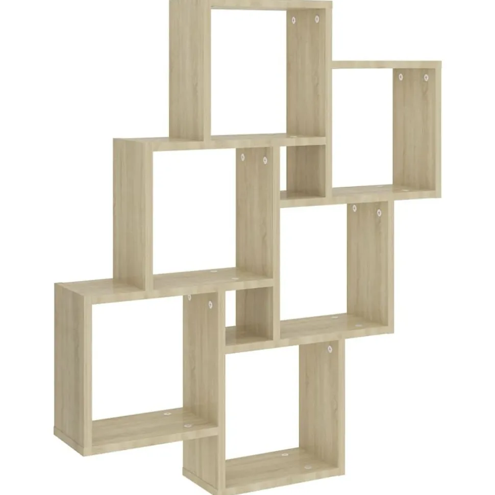 vidaXL Wandschap kubus 78x15x93 cm bewerkt hout sonoma eiken