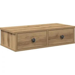 vidaXL Wandschap met lades 60x28x15 cm bewerkt hout artisanaal eiken