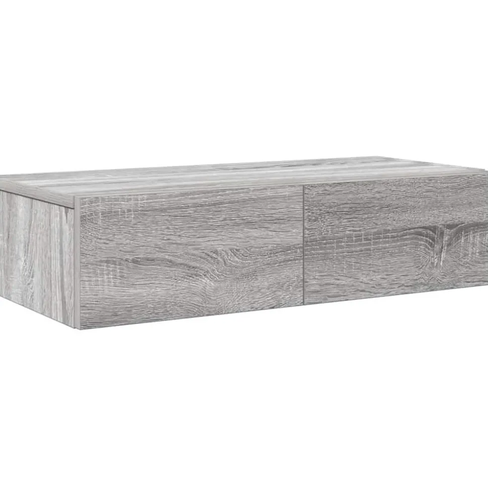 vidaXL Wandschap met lades 60x26,5x15 cm bewerkt hout grijs sonoma
