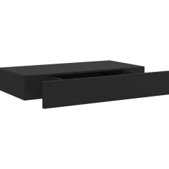 vidaXL Wandschap met lade zwevend 48x25x8 cm zwart