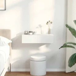 vidaXL Wandschap met lades 60x26,5x15 cm bewerkt hout wit