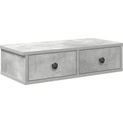 vidaXL Wandschap met lades 60x28x15 cm bewerkt hout betongrijs