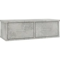 vidaXL Wandschap met lades 60x26x18,5 cm bewerkt hout betongrijs