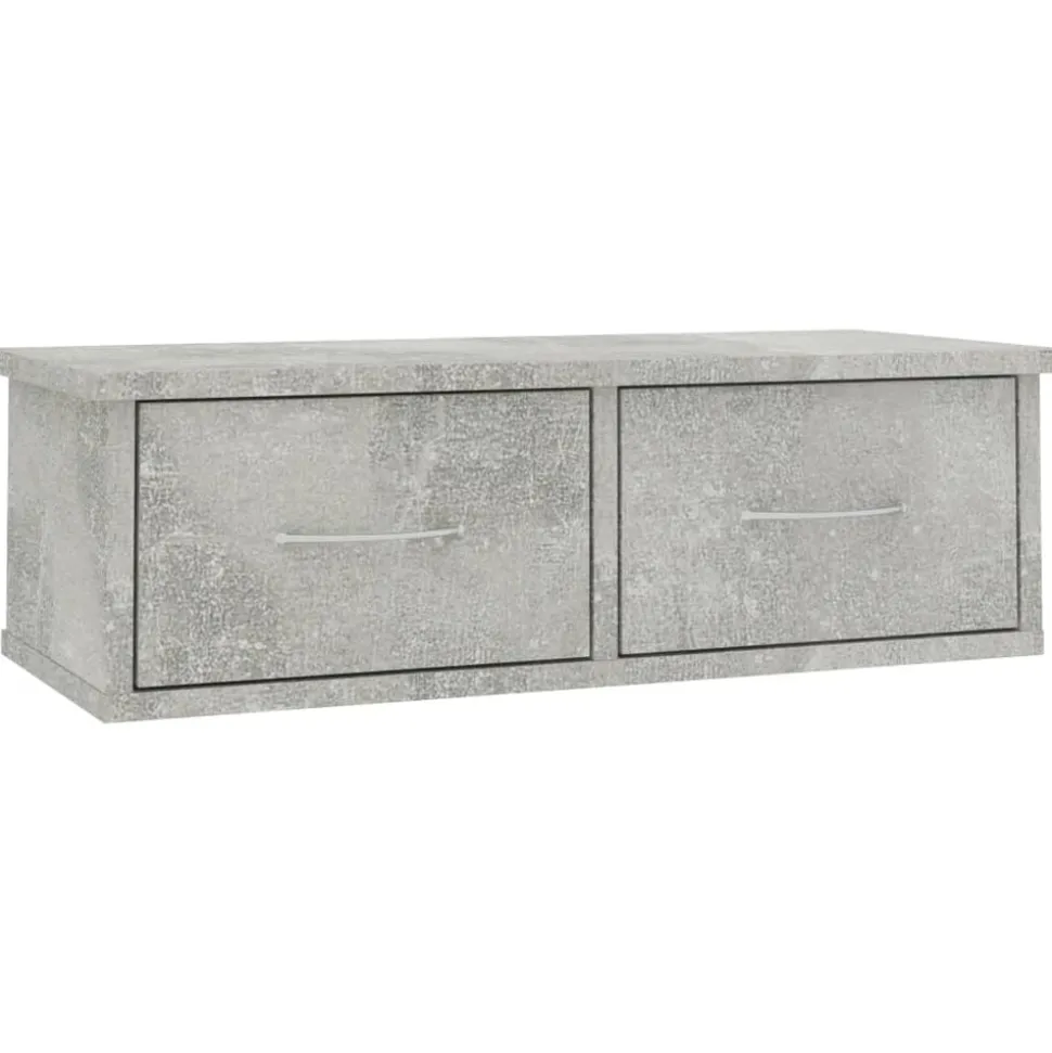 vidaXL Wandschap met lades 60x26x18,5 cm bewerkt hout betongrijs
