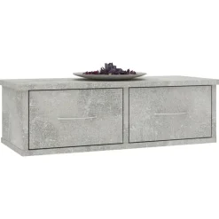vidaXL Wandschap met lades 60x26x18,5 cm bewerkt hout betongrijs