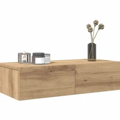 vidaXL Wandschap met lades 60x26,5x15 cm bewerkt hout artisanaal eiken