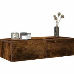 vidaXL Wandschap met lades 60x26,5x15 cm bewerkt hout gerookt eiken