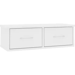 vidaXL Wandschap met lades 60x26x18,5 cm bewerkt hout wit