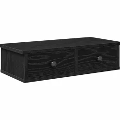 vidaXL Wandschap met lades 60x28x15 cm bewerkt hout zwart