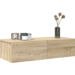 vidaXL Wandschap met lades 60x26,5x15cm bewerkt hout sonoma eikenkleur