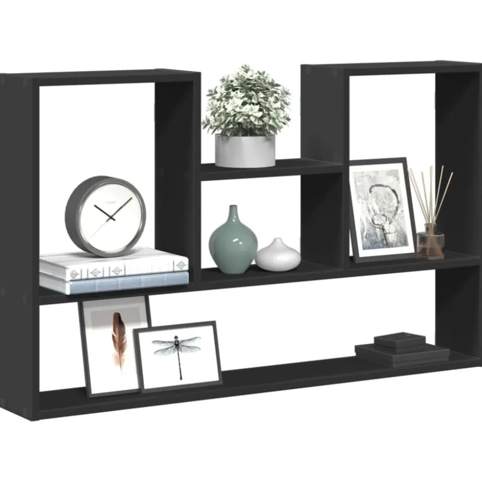 vidaXL Wandschap 99x15x60 cm bewerkt hout zwart