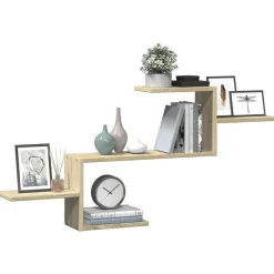 vidaXL Wandschap 104x15x49 cm bewerkt hout sonoma eikenkleurig