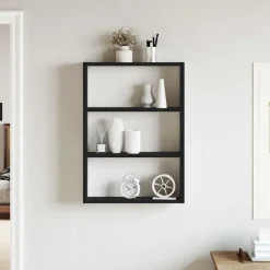 vidaXL Wandschap 43x9x60 cm bewerkt hout zwart