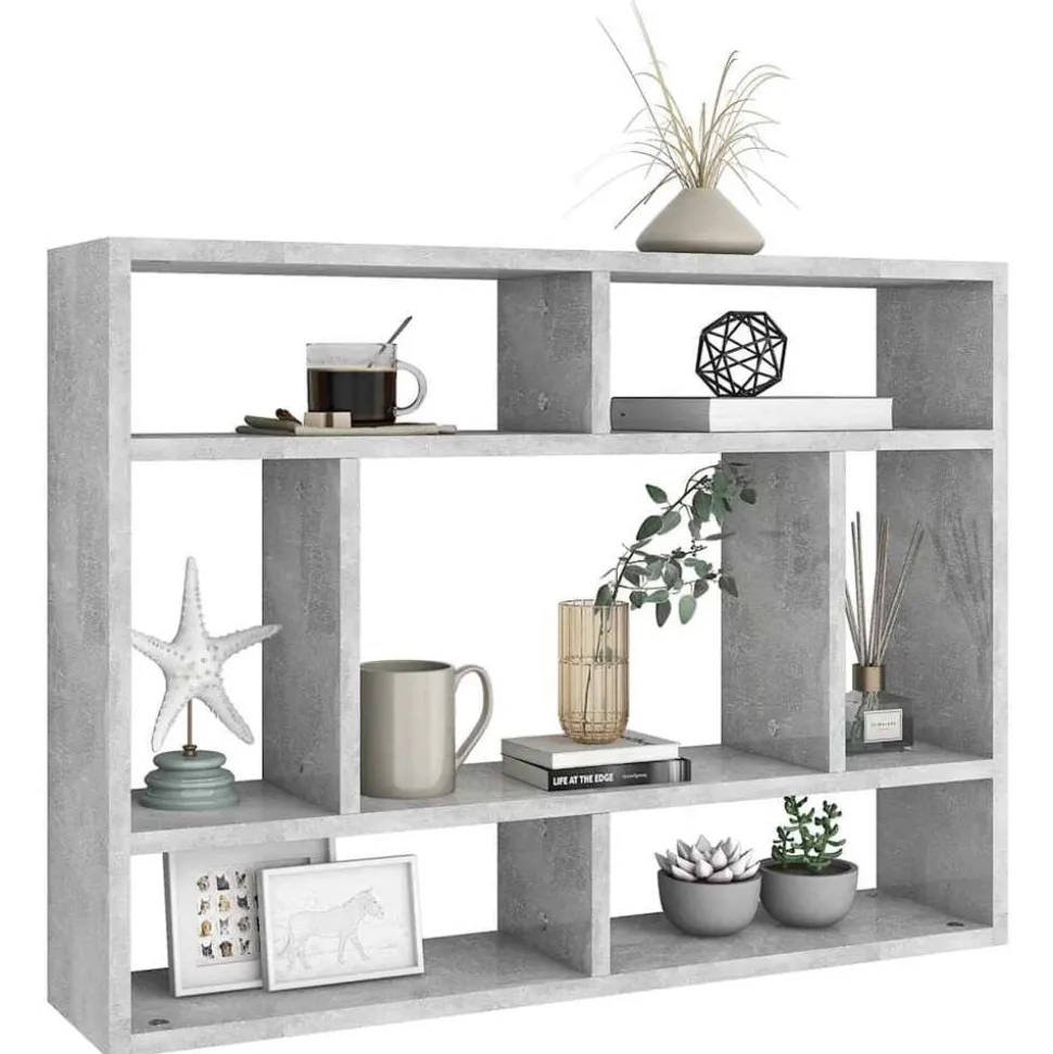 vidaXL Wandschap 75x16x55 cm bewerkt hout betongrijs