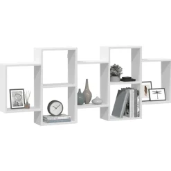 vidaXL Wandschap 159x18x65 cm bewerkt hout wit