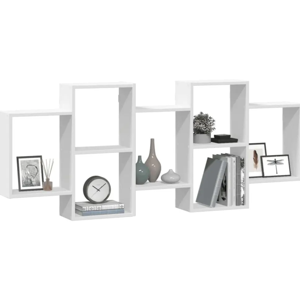 vidaXL Wandschap 159x18x65 cm bewerkt hout wit