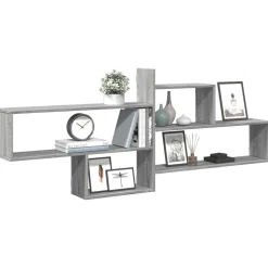 vidaXL Wandschap 167,5x18x68 cm bewerkt hout grijs sonoma eikenkleurig