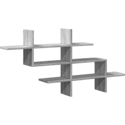vidaXL Wandschap 124,5x18x60,5 cm bewerkt hout grijs sonoma eikenkleur