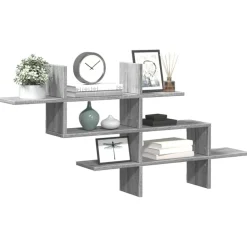 vidaXL Wandschap 124,5x18x60,5 cm bewerkt hout grijs sonoma eikenkleur