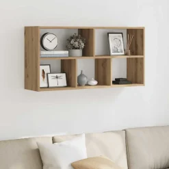 vidaXL Wandschap 100x25x50 cm bewerkt hout artisanaal eikenkleurig